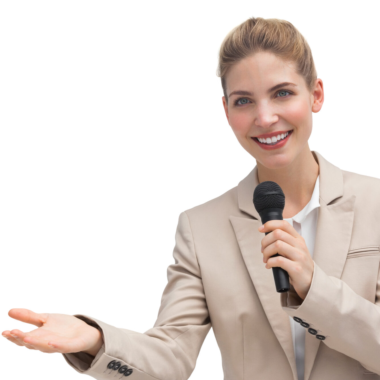 public speaking with hand